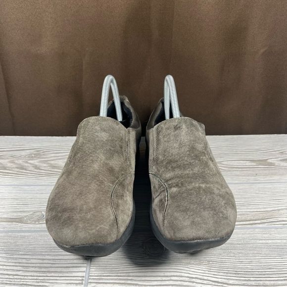 Clarks Wave Brown Leather Upper Slip-On Comfort Moc Shoe - Women’s 8.5 - Picture 8 of 8
